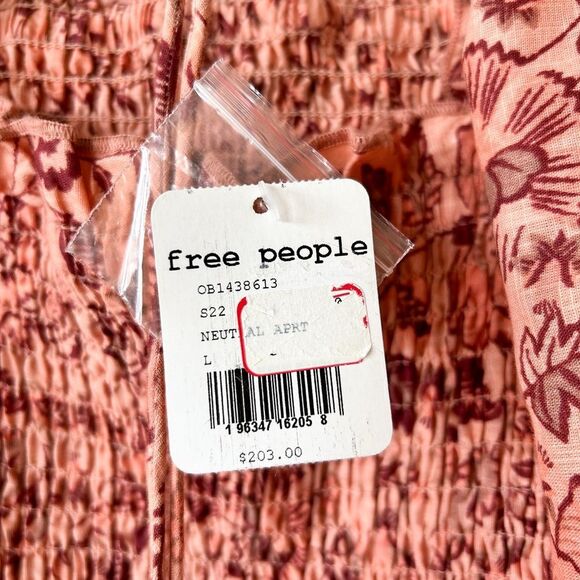 Free People Floral Long Sleeve Dress - Pink and Brown - Picture 10 of 10